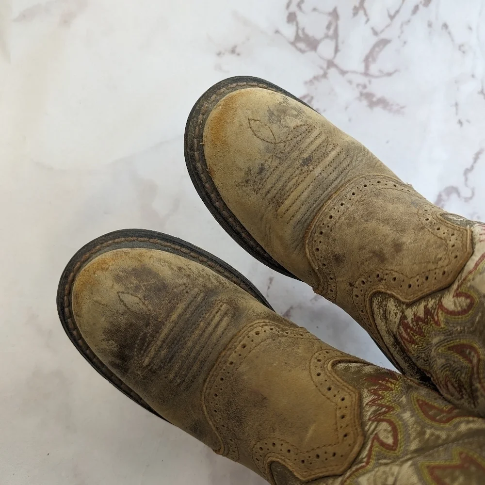 Ariat Boot Boys 3 Workhog Western Cowboy Cowgirl Kid Youth Brown Leather 1007836